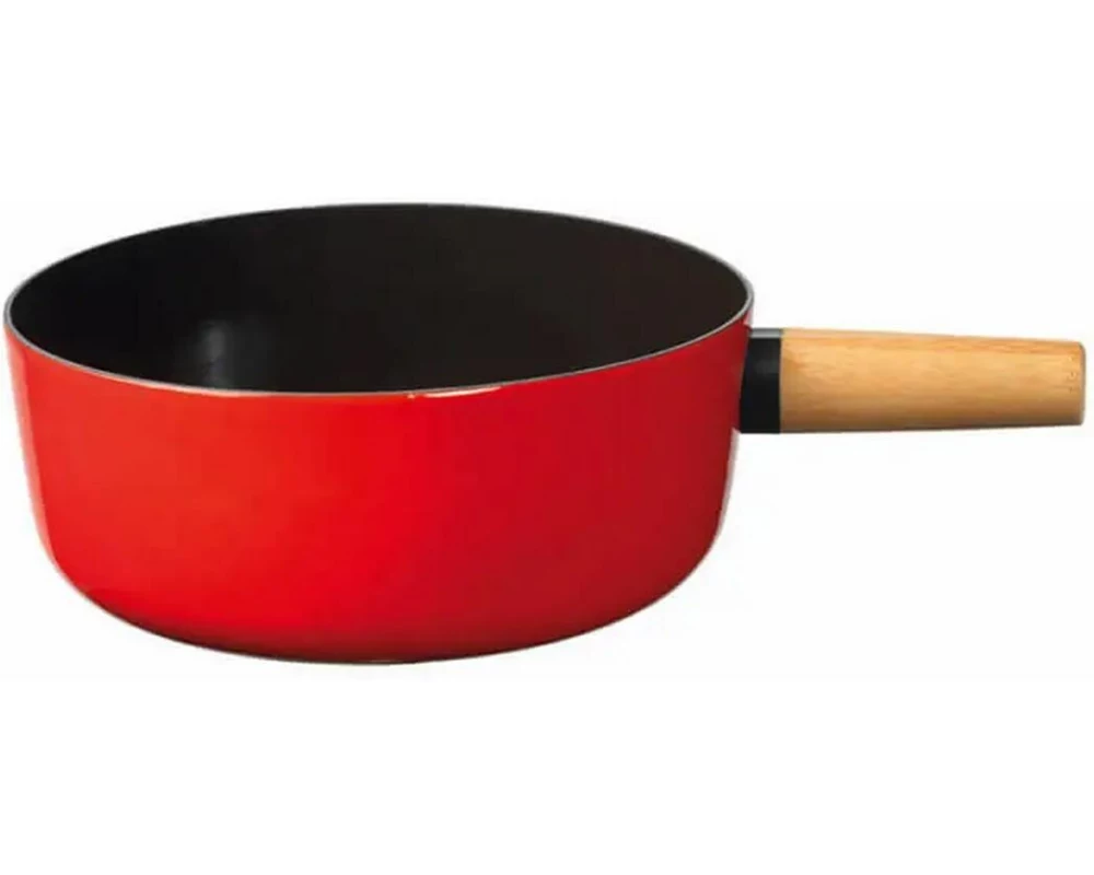 Stöckli Fondue-Caquelon Emotion 23 cm, Rot/Schwarz