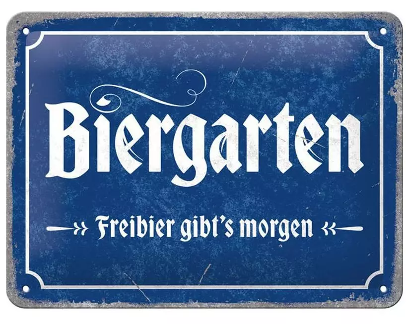 Nostalgic Art Schild Biergarten 15 x 20 cm, Metall