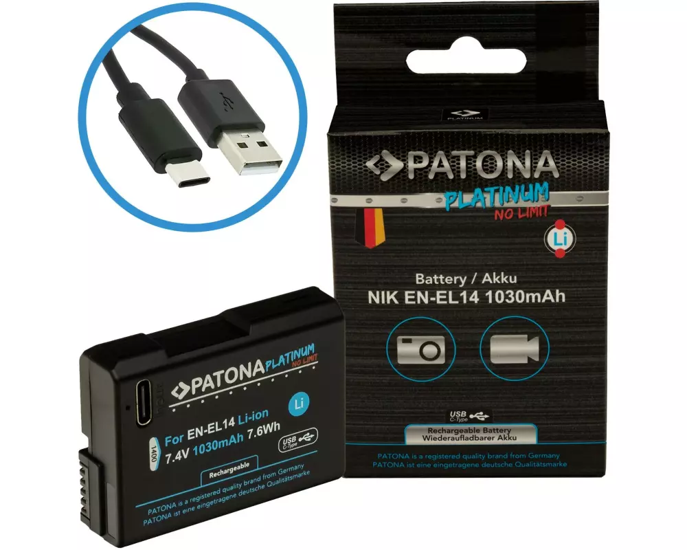 Patona Platinum Akku für Nikon EN-EL14, D3100, D5100 und P7000