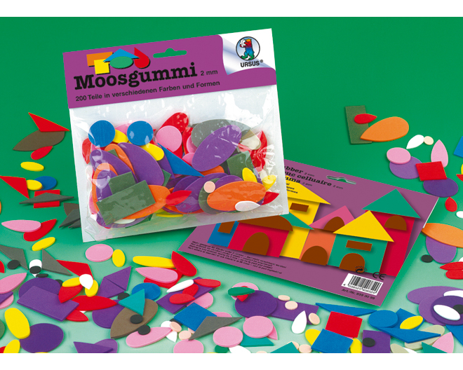 URSUS Moosgummi Formen 2mm 8380099 diverse farben 200 Stück