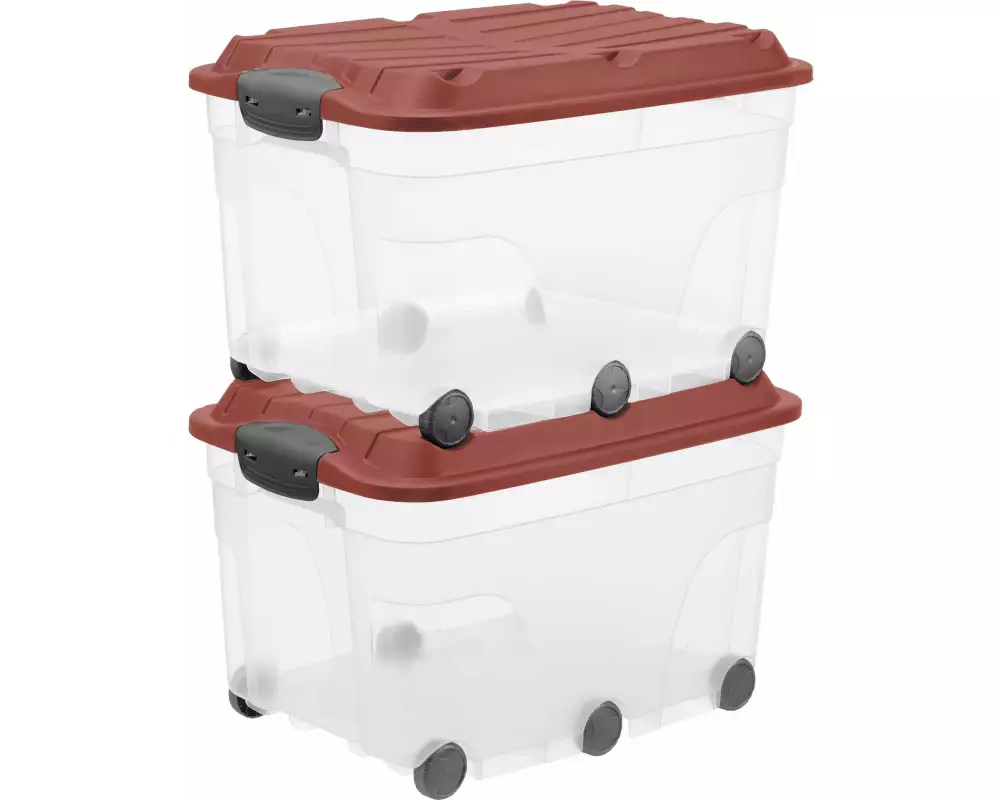 Rotho Aufbewahrungsbox ROLLER6 Rot, 2 tlg.