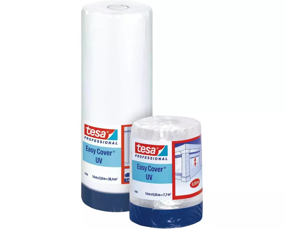 tesa Abdeckfolie Easy Cover UV-Folie UV-beständig, 14 m x 2600 mm