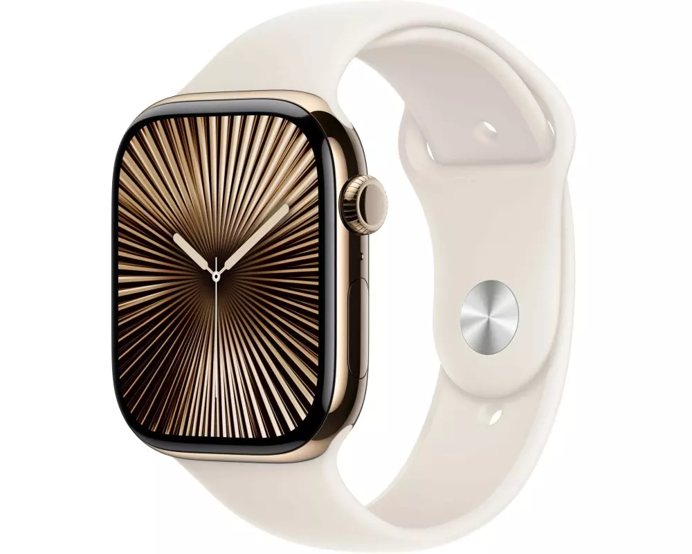 Apple Watch Series 10 46 mm LTE Titanium Gold Sport Polarlicht M/L