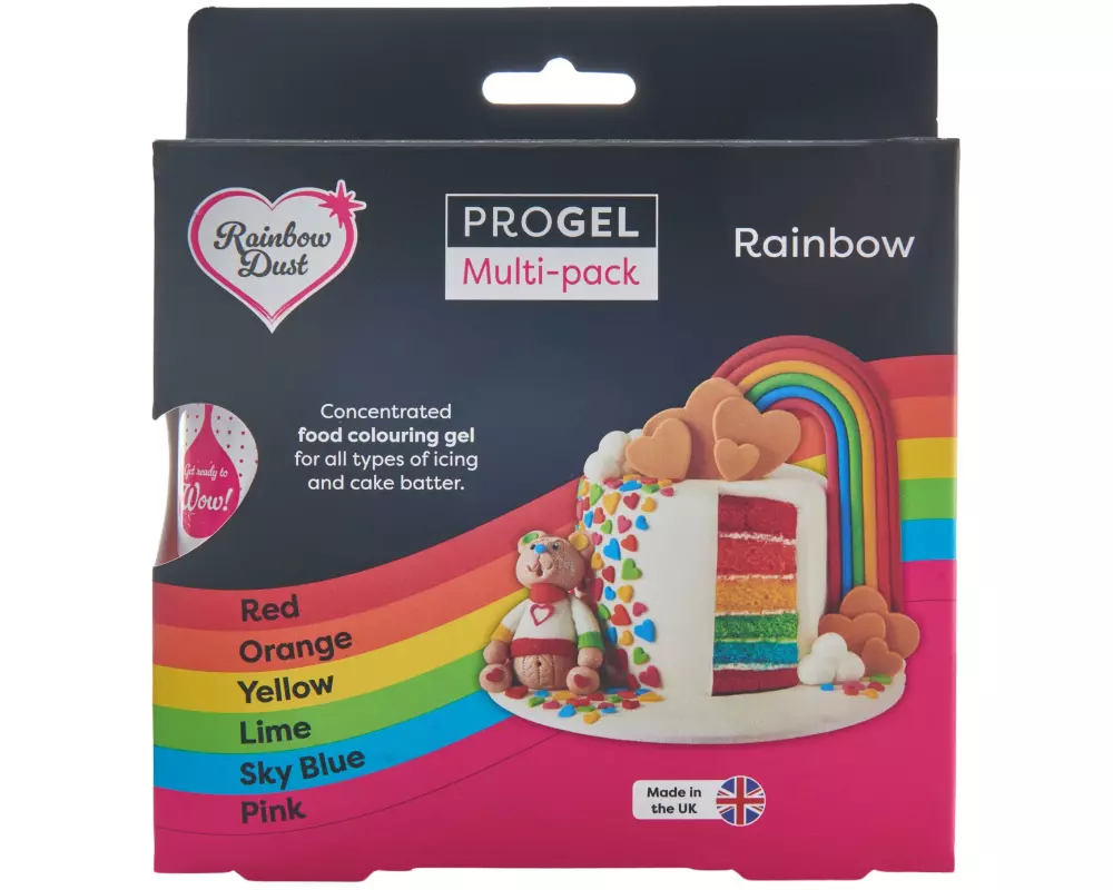 Rainbow Dust ProGel Lebensmittelfarben Set Regenbogen 6 x 25 g