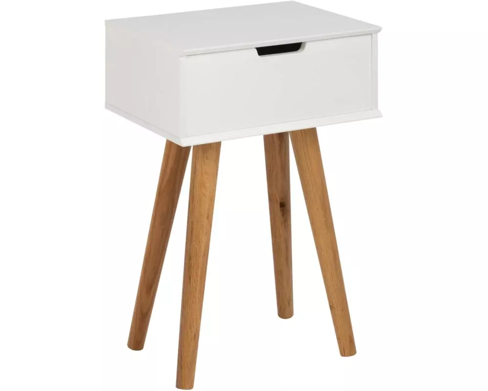 AC Design Nachttisch Mitra 40 x 30 x 61,5 cm, Nature/Weiss