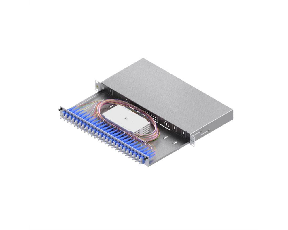 EasyLan LWL-Spleißbox Grade C 19-Zoll 1HE, 24 Ports, 24x SC-Duplex, OS2