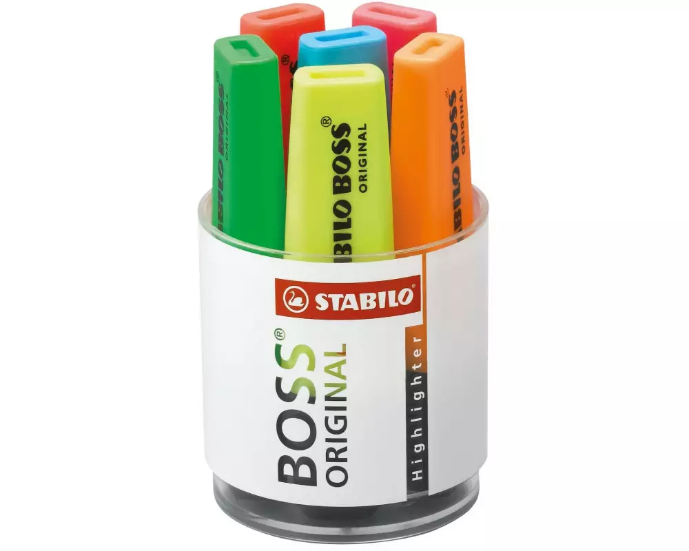 STABILO Textmarker Boss Pastell 6 Stück, Mehrfarbig