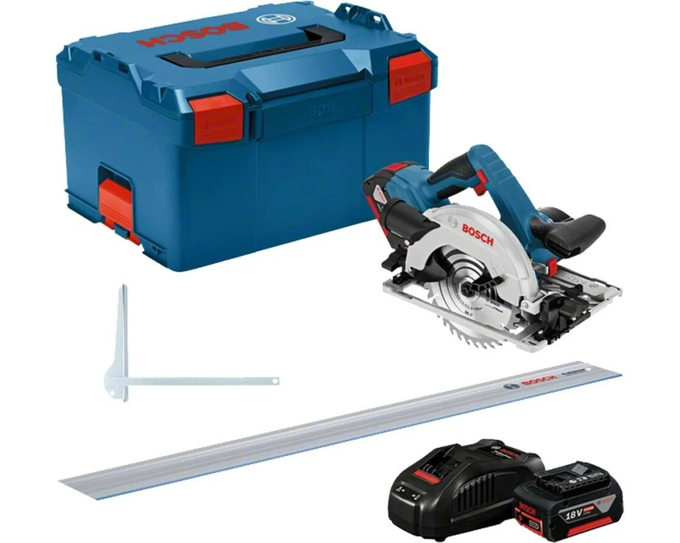 Bosch Professional Akku-Handkreissäge GKS 18 V-57 G + FSN 1400 Professional