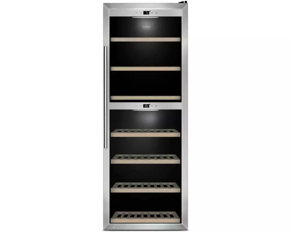 Caso Weinkühlschrank WineComfort 126 Edelstahl/Schwarz, Rechts