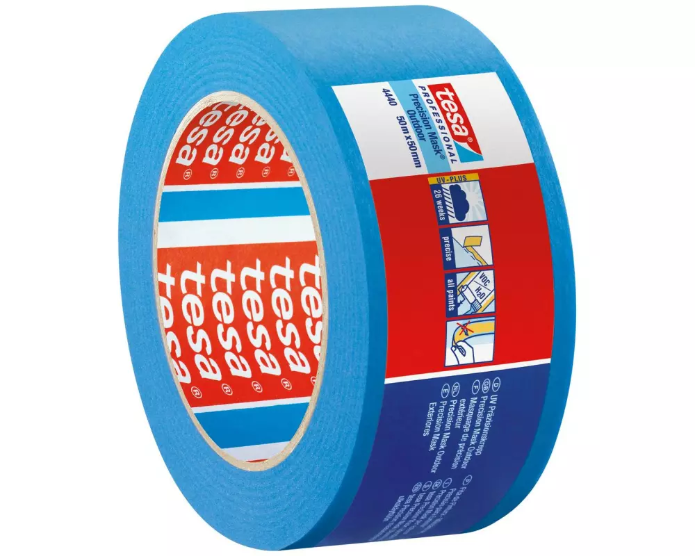 tesa Präzisionskrepp Aussen UV-Plus 50 m x 50 mm, blau