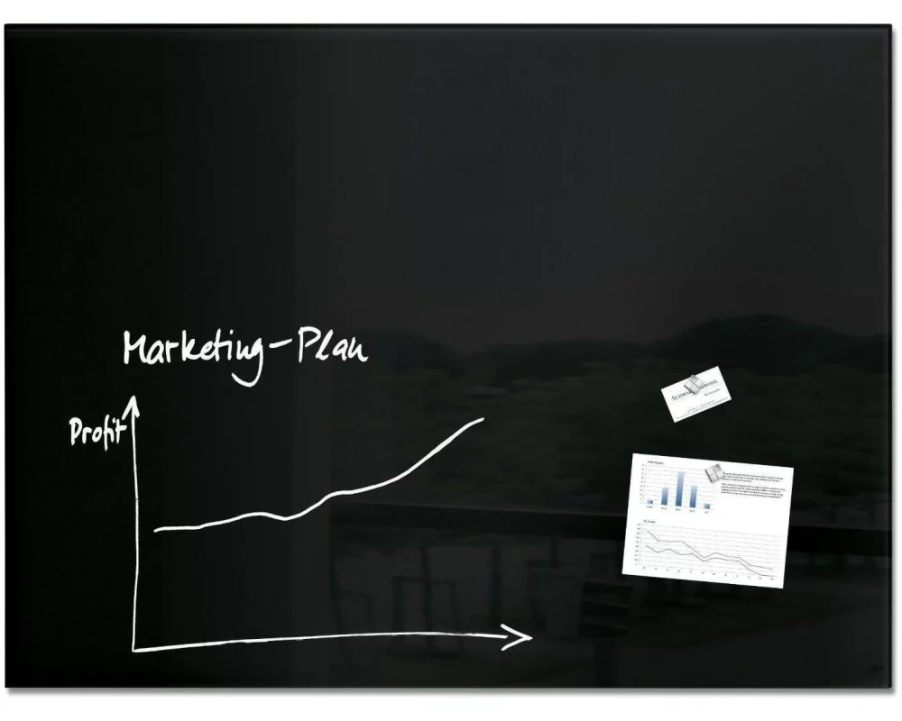 Sigel Glassboard artverum 90 cm x 120 cm, Schwarz