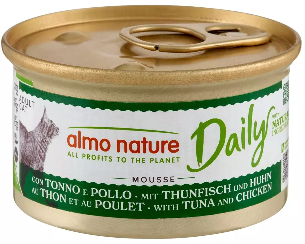 Almo Nature Nassfutter Daily Cat Mousse mit Thunfisch und Huhn 85 g