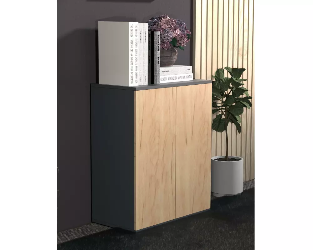 VCM Kommode Dalosa 60 x 73 cm, Braun/Grau