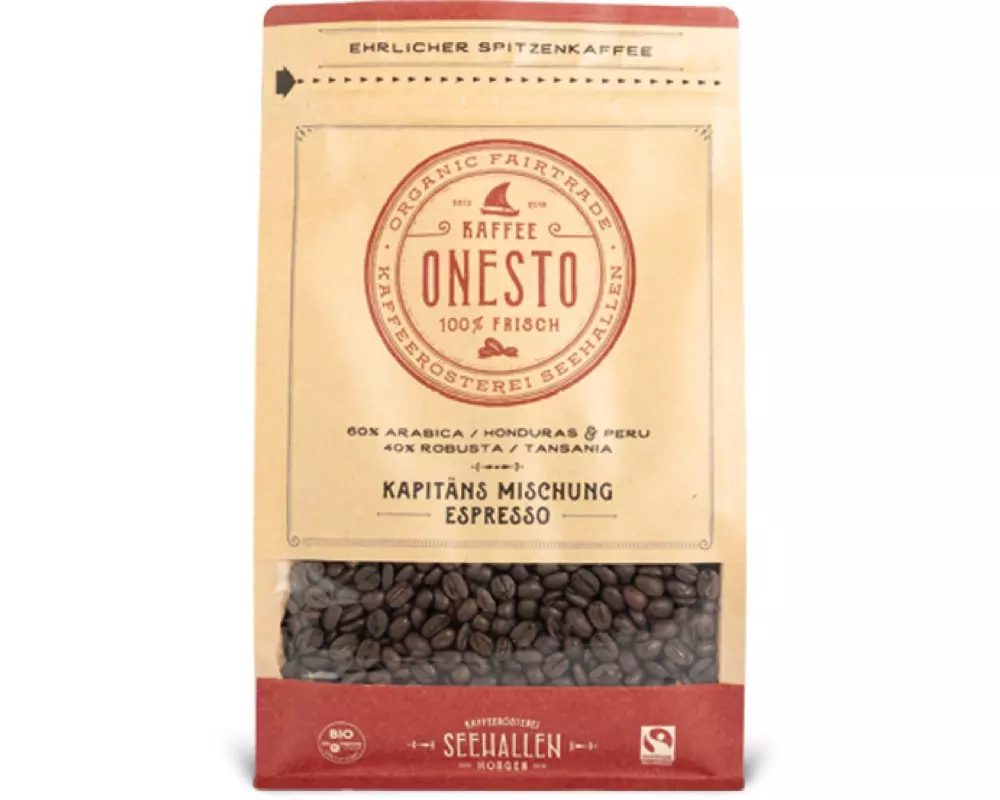 ONESTO Kaffeebohnen Bio Kapitäns Mischung 1 kg