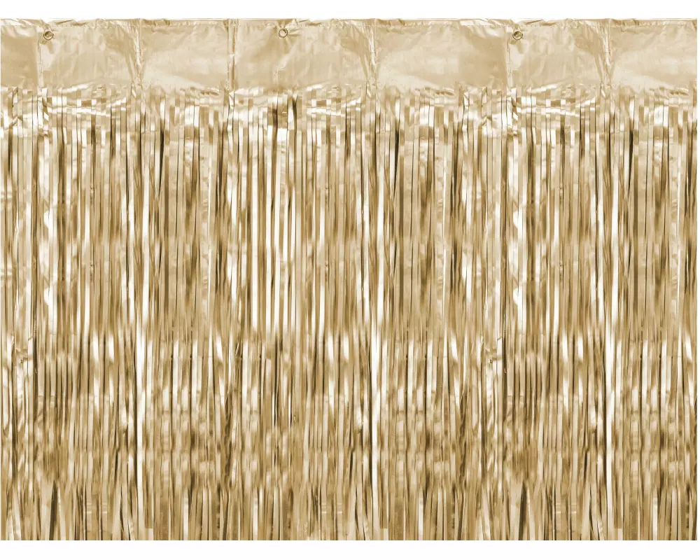 Partydeco Partyaccessoire Vorhang 90 x 250 cm, Gold-Metallic