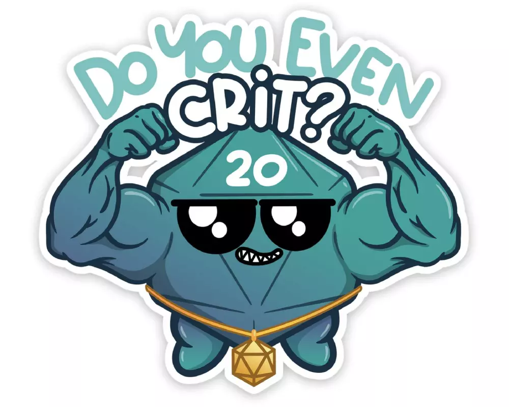 Glass Staff Do You Even Crit? Sticker Blau/Hellblau