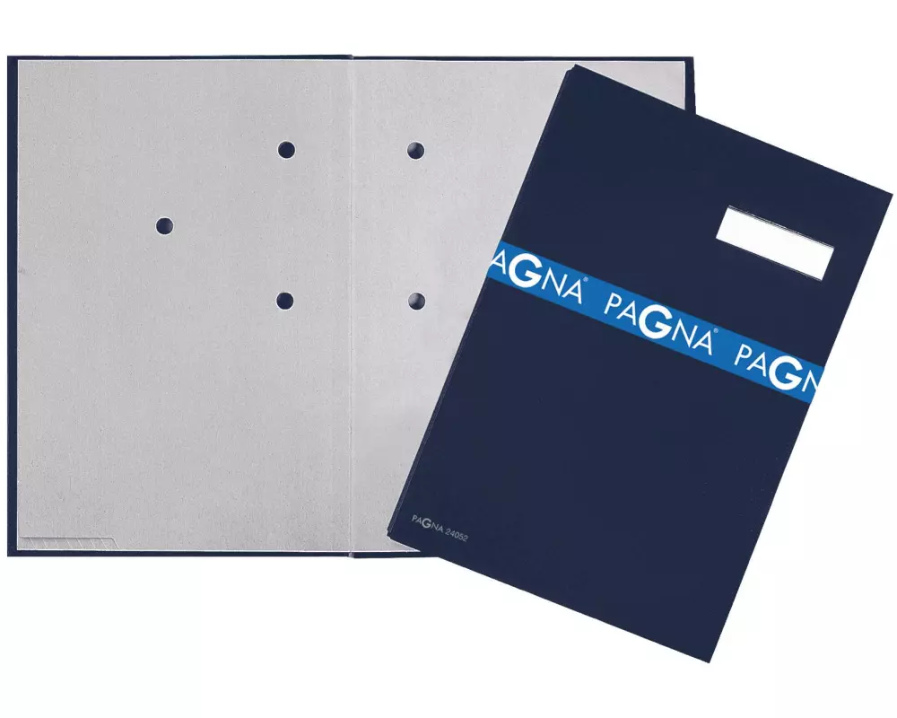 Pagna Unterschriftenmappe Leinen mit 5 Fächer, Blau