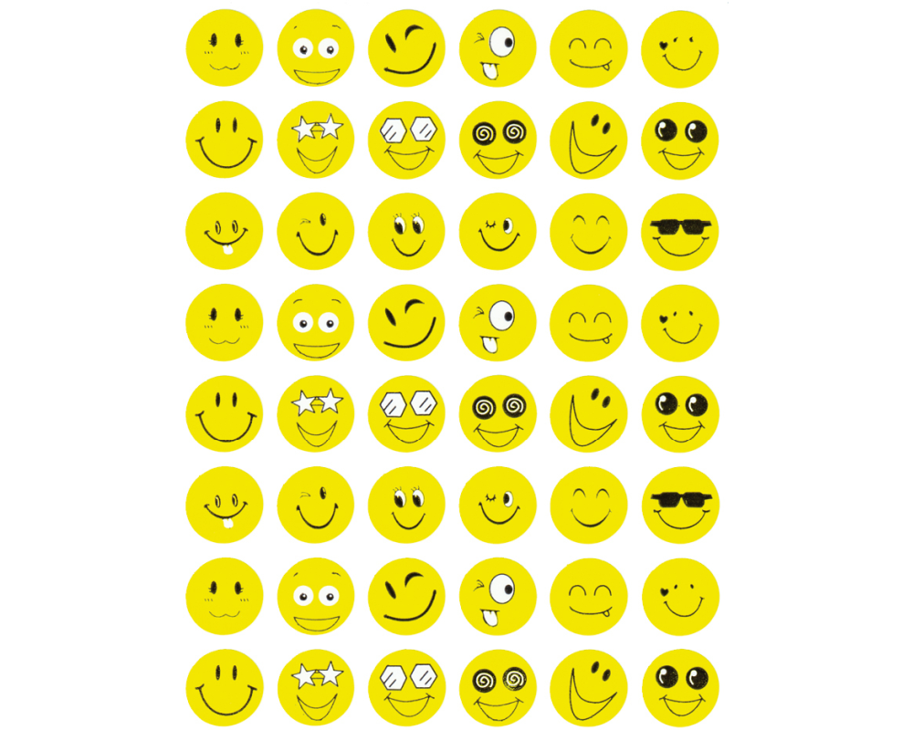 TIMETEX Belobigungs-Aufkleber 62781 Gesicht gelb 288 Stück