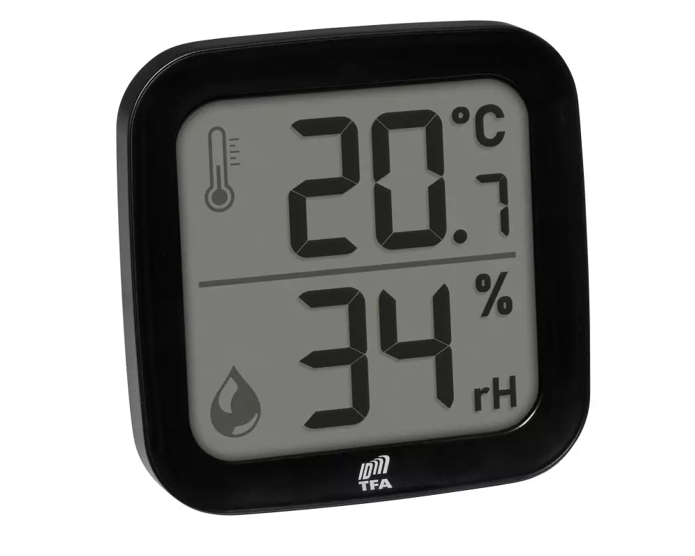 TFA Dostmann Thermo-Hygro-Sender Indoor Schwarz