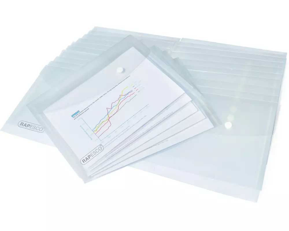 Rapesco Dokumentenmappe A5, Transparent, 50 Stück