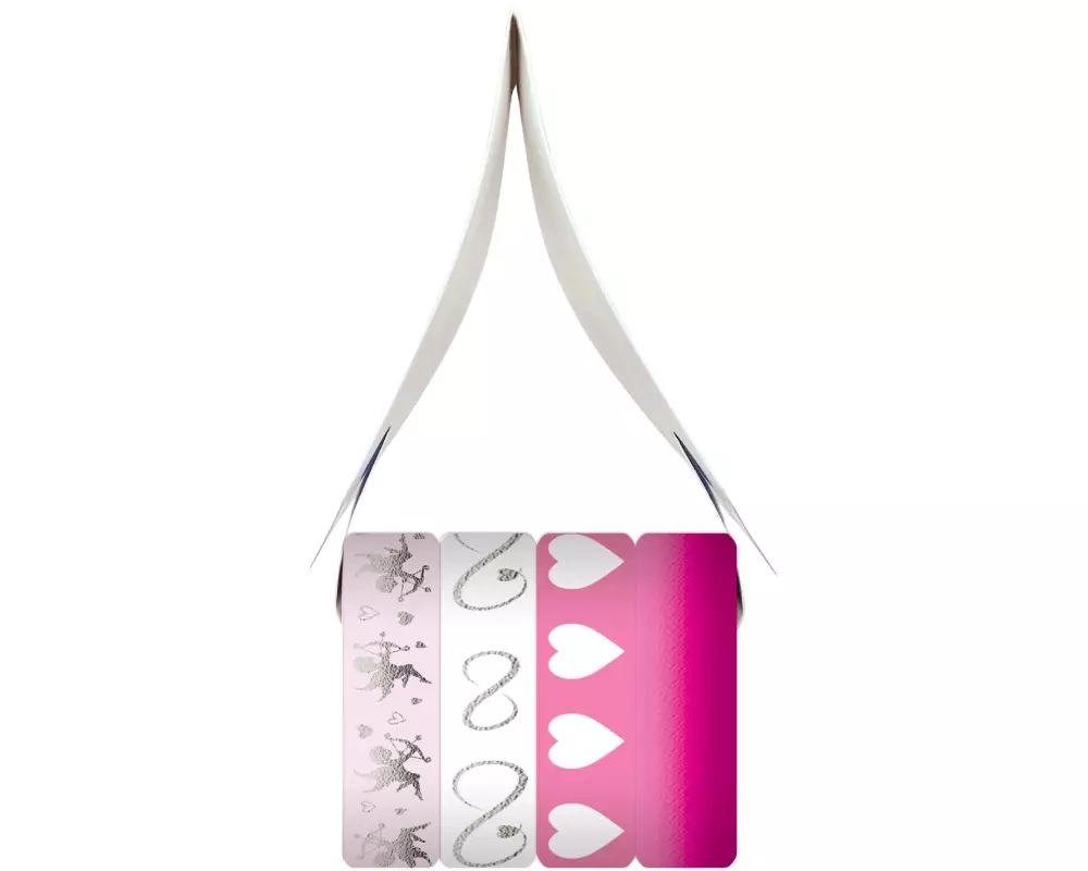 URSUS Washi Tape Liebe 4 Stück, Pink/Weiss