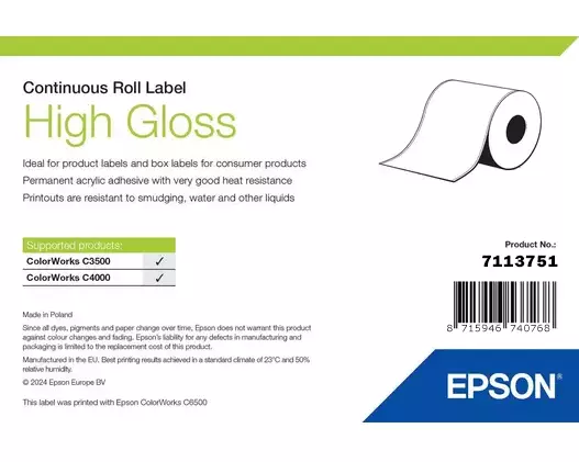 Epson High Gloss Label Selbstklebendes Druckeretikett