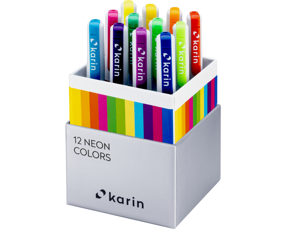 KARIN Real Brush Pen Pro 0.4mm 31C12 Neon Colors 12 Stück