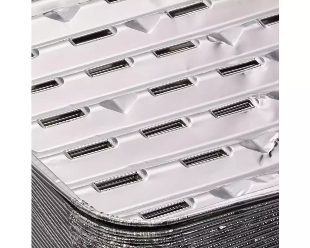relaxdays Grillschalen Eckig, Aluminium, 25er Set, Silber, 34 x 22 cm