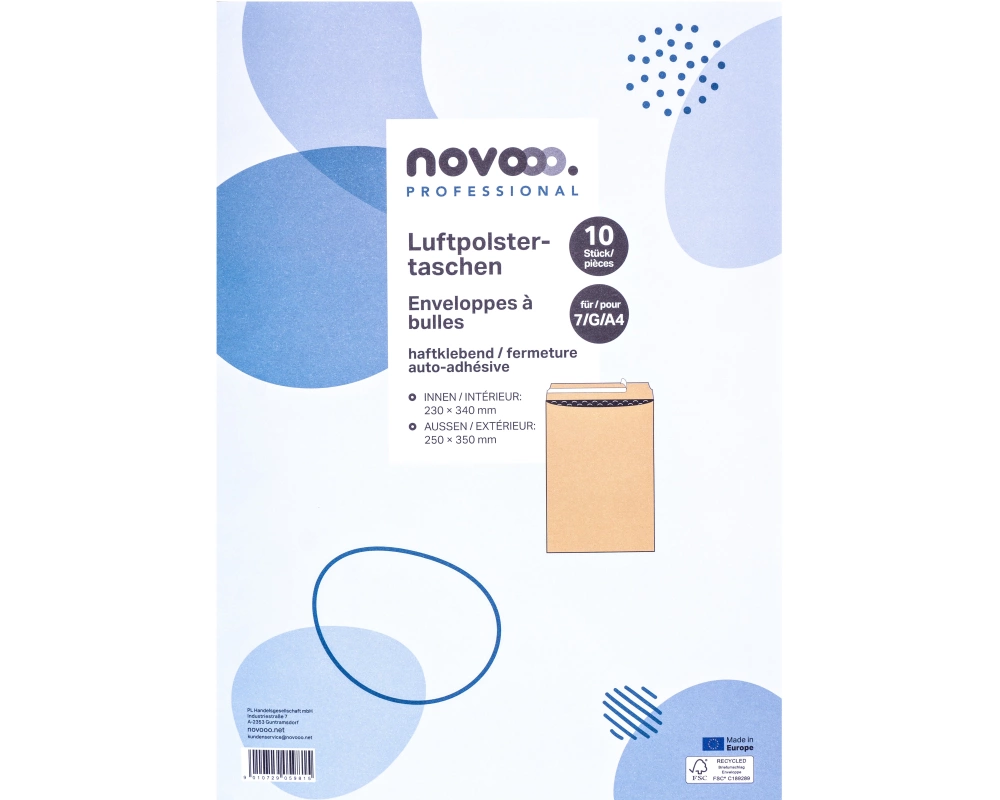 NOVOOO Luftpolstertasche Recycled E-1712127 braun, 230x340mm 10 Stück