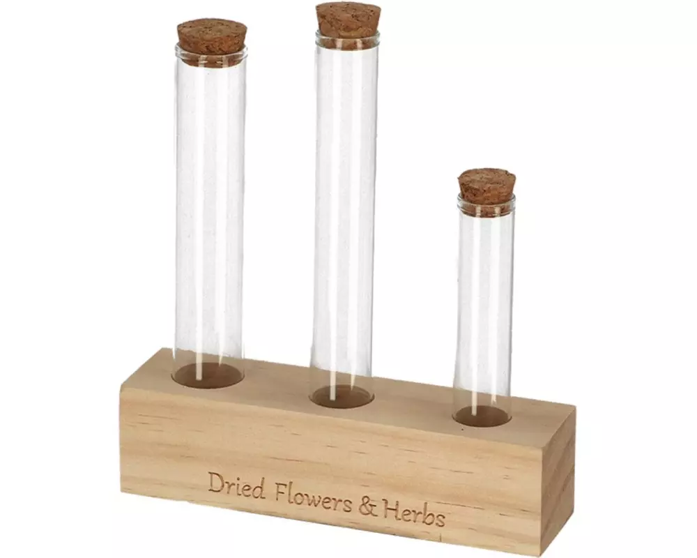 Esschert Design Vase Reagenzglas M 3 Gläser, 17.5 cm, Nature/Transparent