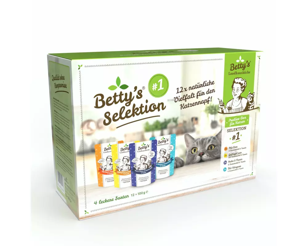 Betty's Landhausküche Nassfutter Selektion Nr.1 Multipack, 12 x 100 g