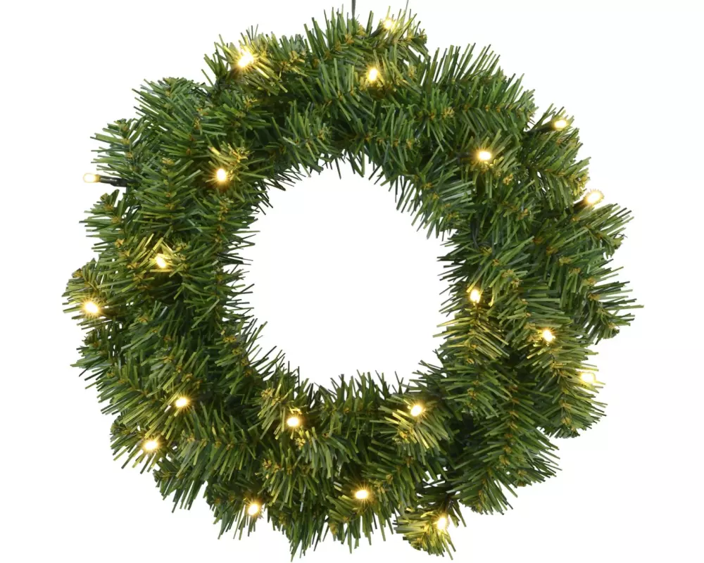 Star Trading LED-Weihnachtskranz ALASKA Ø 38 cm Grün, Outdoor