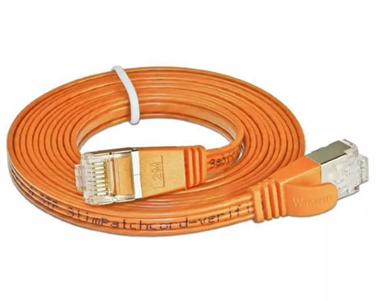 SLIM Slimpatchkabel RJ-45 - RJ-45, Cat 6, STP, 0.15 m, Orange
