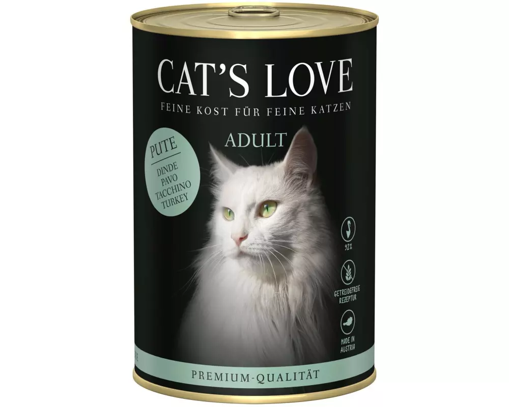 Cat's Love Nassfutter Adult Truthahn Pur, 400 g