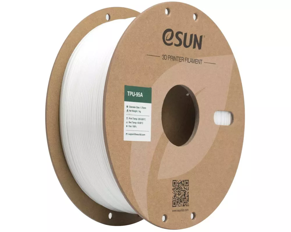 eSun Filament TPU-95A Weiss 1.75 mm 1 kg