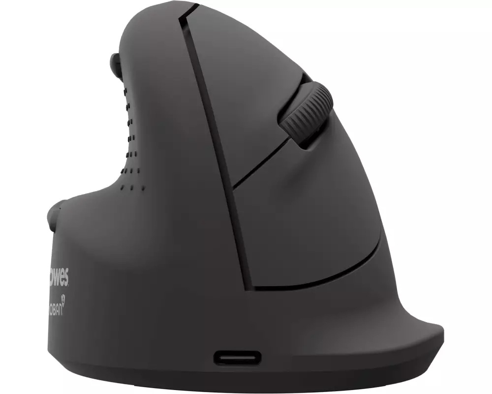 Fellowes Workplace Vertikalmaus Breyta Plus+ Linkshänder, Gross, Schwarz