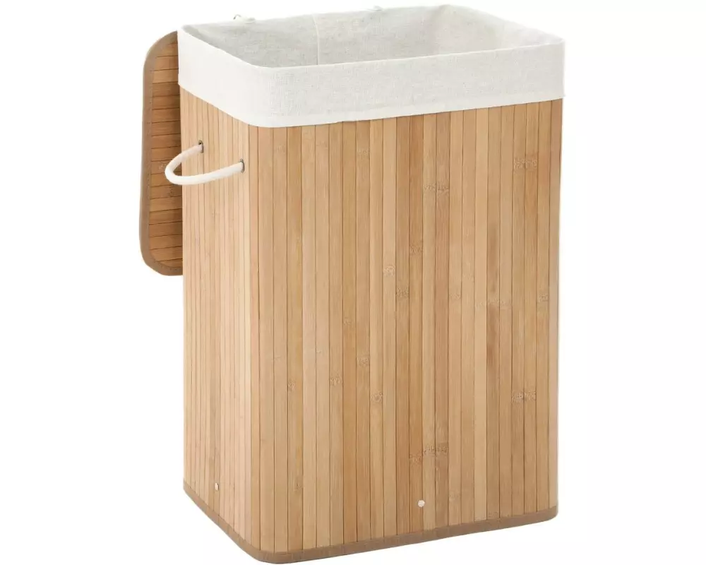 Songmics Wäschesammler für trockene Wäsche 72 l, Braun