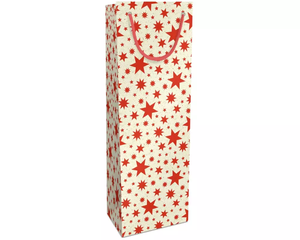Braun + Company Flaschentasche Beautiful Stars 12 x 36 x 10 cm, Rot