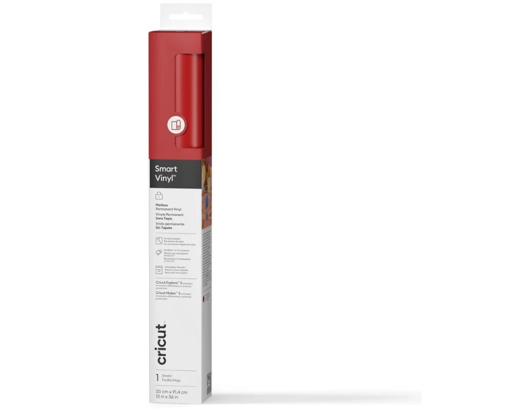Cricut Vinylfolie Smart Permanent 33 x 91.4 cm, 1 Stück, Rot