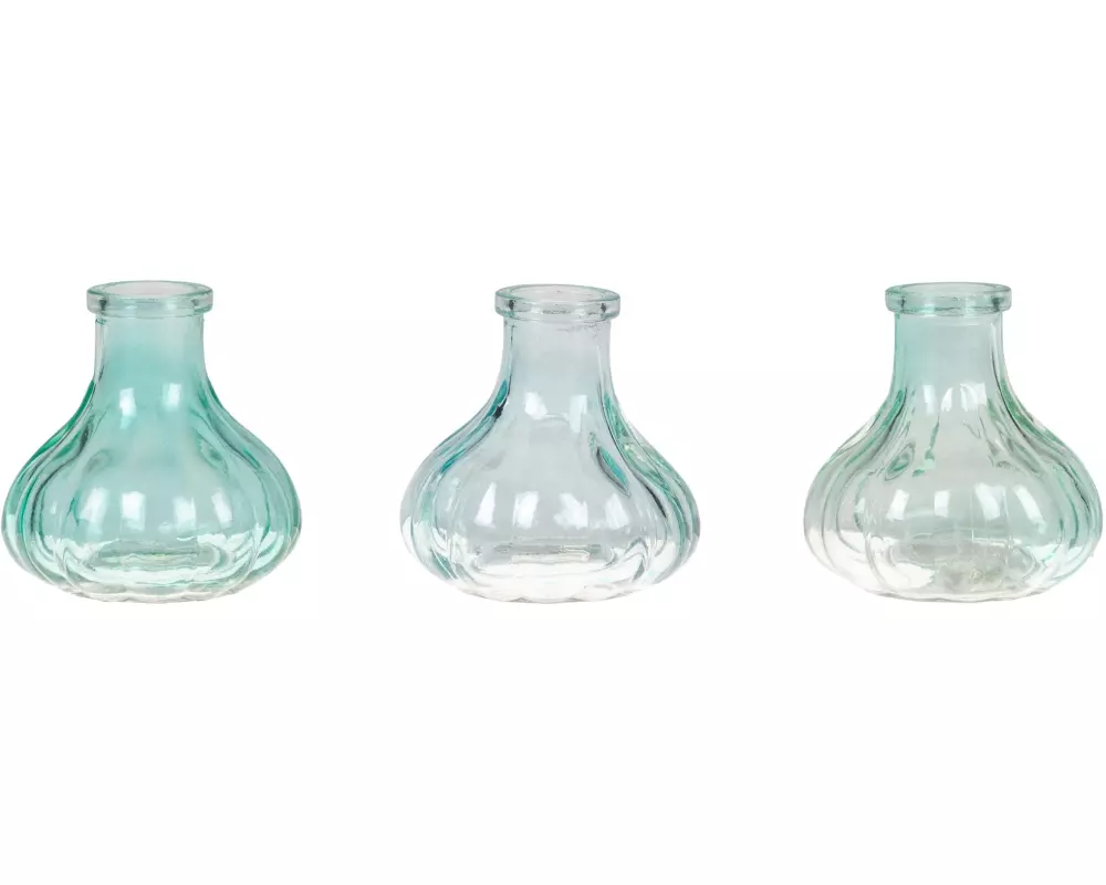 CHALET Vasen-Set Stripes 3 Stück, 7 cm, Blau