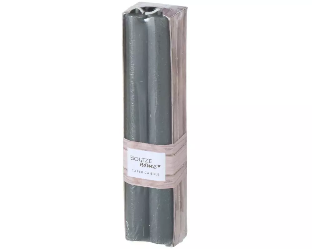Boltze Stabkerze Melia 20 cm, Grau, 4 Stück