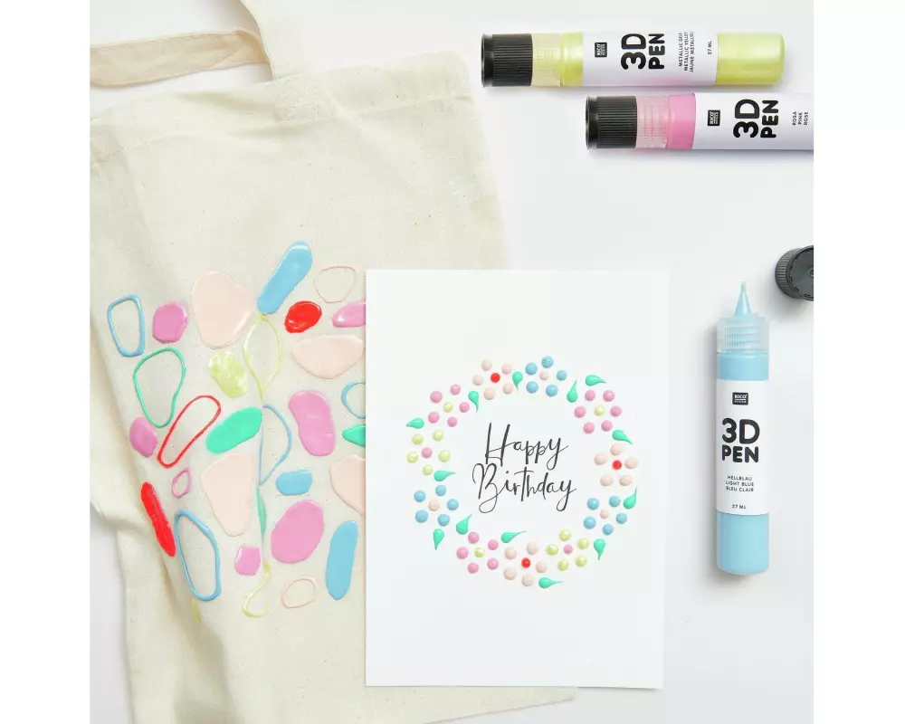 Rico Design Bastelfarbe 3D Pen Pastel 6 x 27 ml