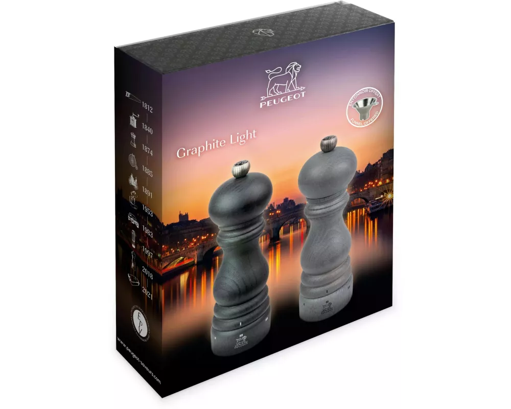 Peugeot Gewürzmühle Paris Duo 18 cm, Grau