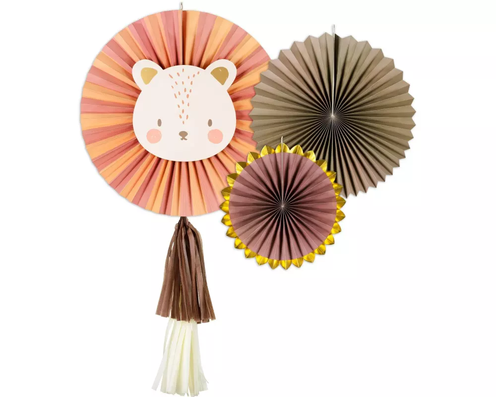 Partydeco Rosetten Löwe 3 Stück