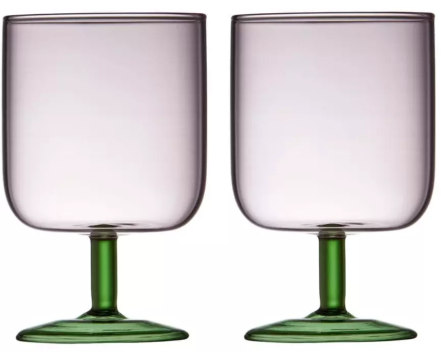 Lyngby Weingläser-Set Torino Pink/Grün, 2 Stück, 30 cl