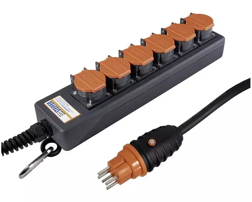 STEFFEN Industrie-Steckerleiste Professional 6x T15 IP55, 5 m