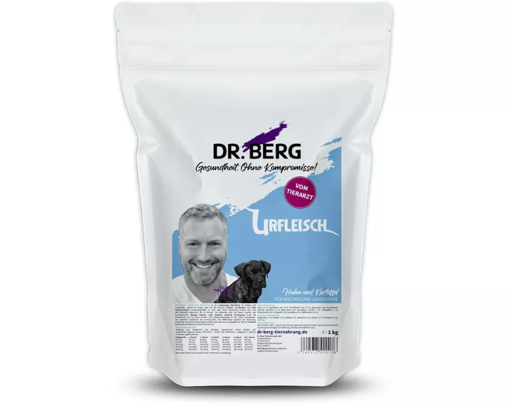 Dr. Berg Trockenfutter Urfleisch Puppy&Adult Huhn und Kartoffel, 1 kg