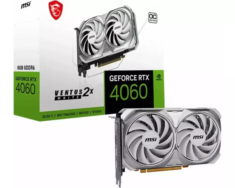 MSI Grafikkarte GeForce RTX 4060 Ventus 2X White OC 8 GB