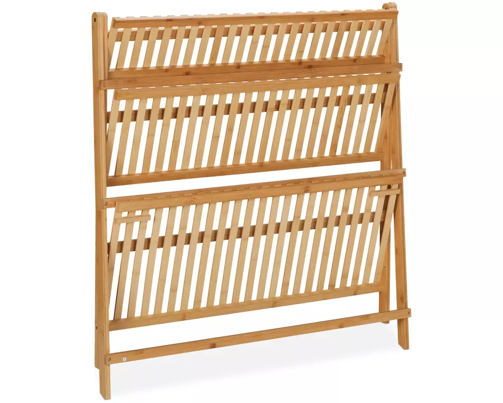relaxdays Pflanzentreppe Bambus 3 Ebenen klappbar 96 x 99.5 x 37 cm