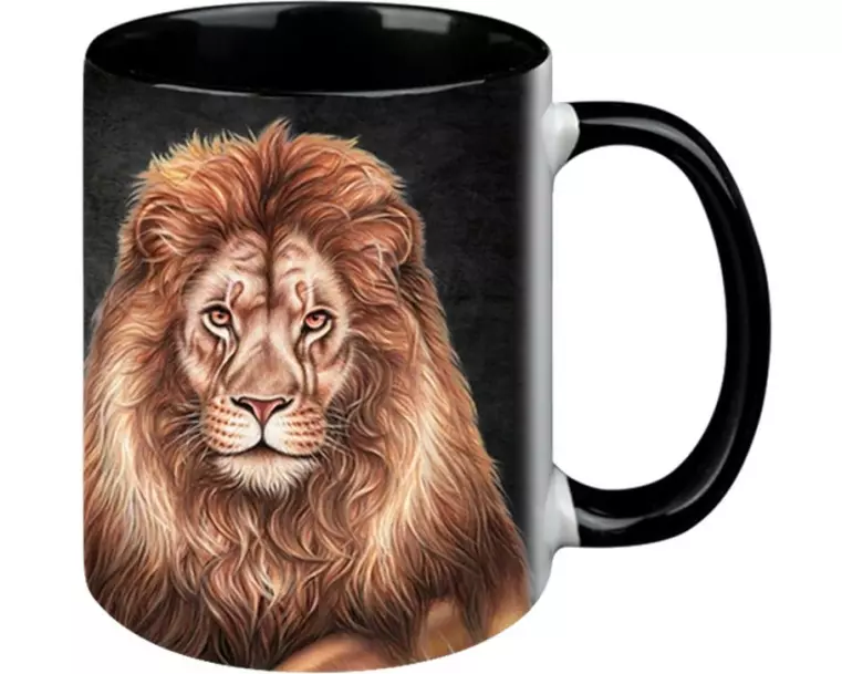 creanorm Tasse Löwe Black Edition 330 ml, 1 Stück, Schwarz